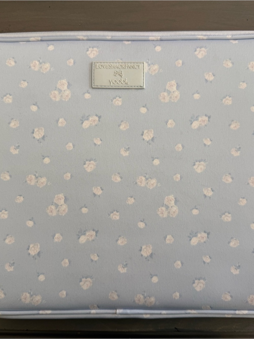 LoveShackFancy Light Blue Floral Laptop Sleeve